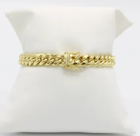 14K Semi-Solid Cuban Bracelet Yellow Gold // 8.6mm - 8.5 in //