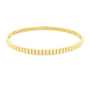 14k Yellow Gold Ribbed Bangle