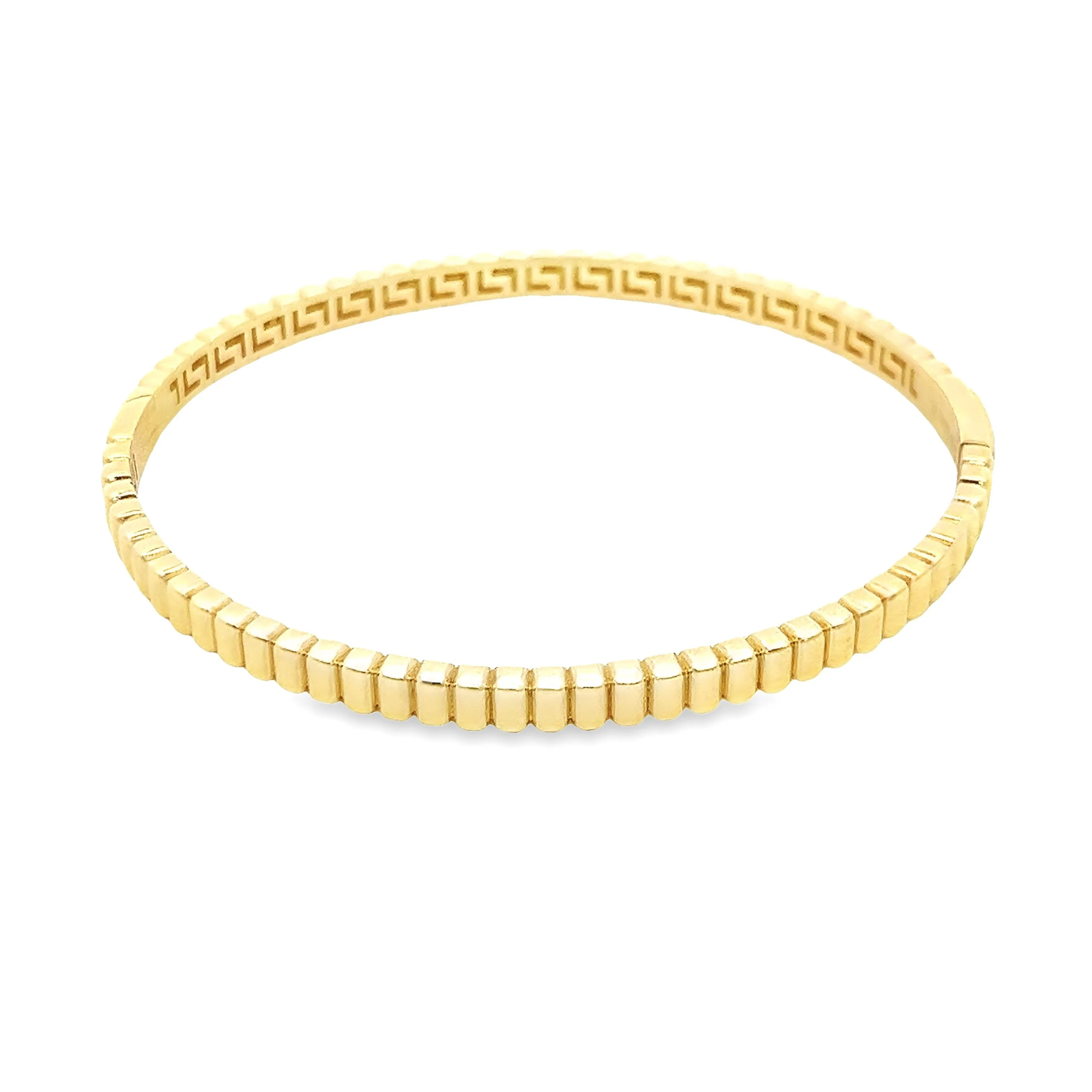14k Yellow Gold Ribbed Bangle