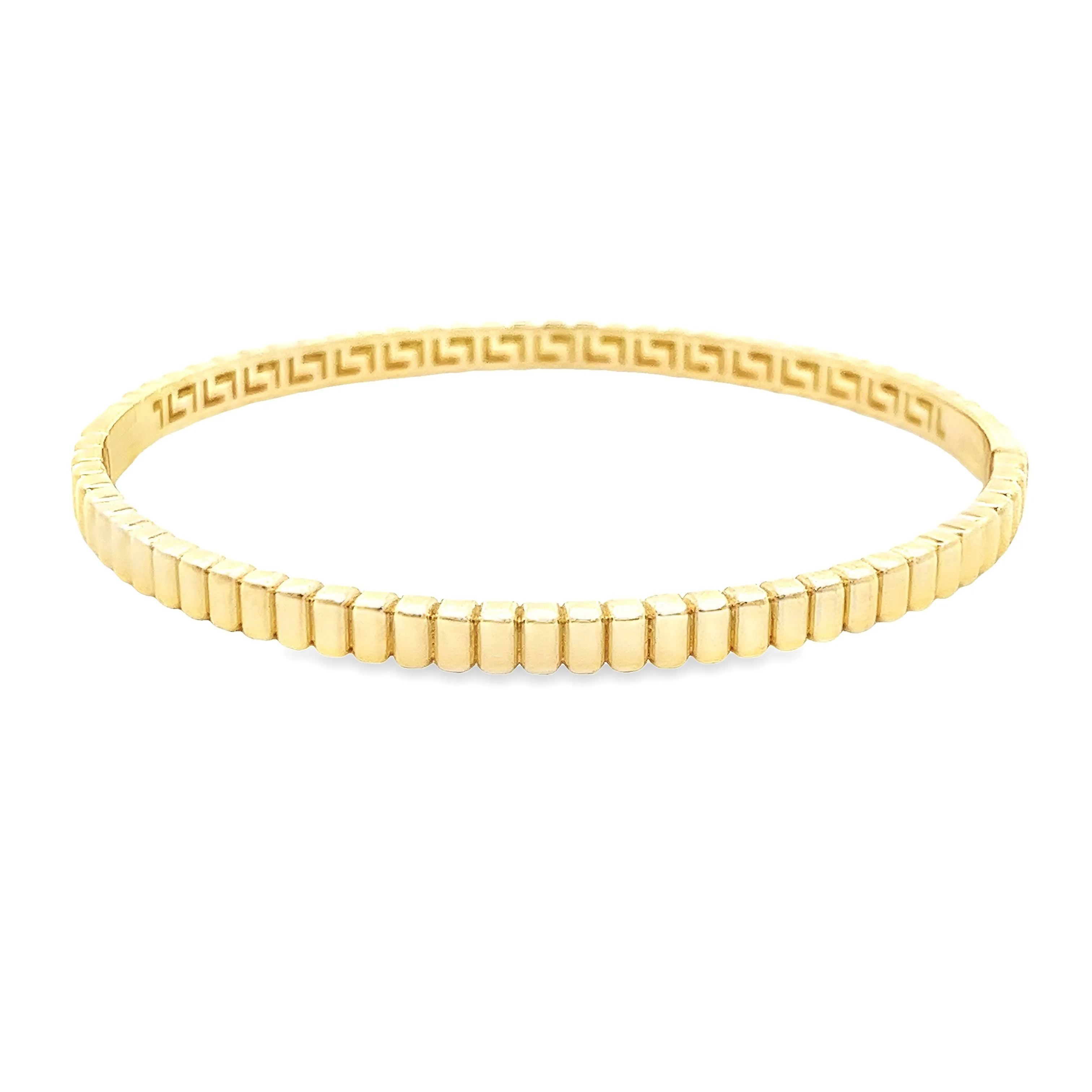 14k Yellow Gold Ribbed Bangle