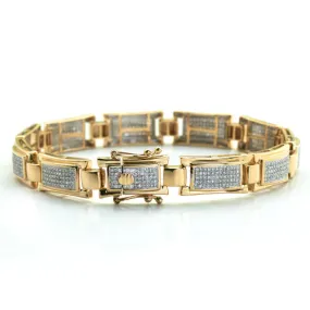 14KY 1.75 CTW MICRO PAVE  MENS DIAMOND BRACELET