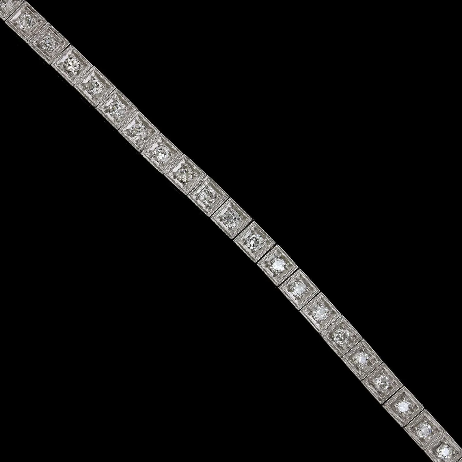 Art Deco Platinum 18K Yellow Gold Estate and Diamond Bracelet