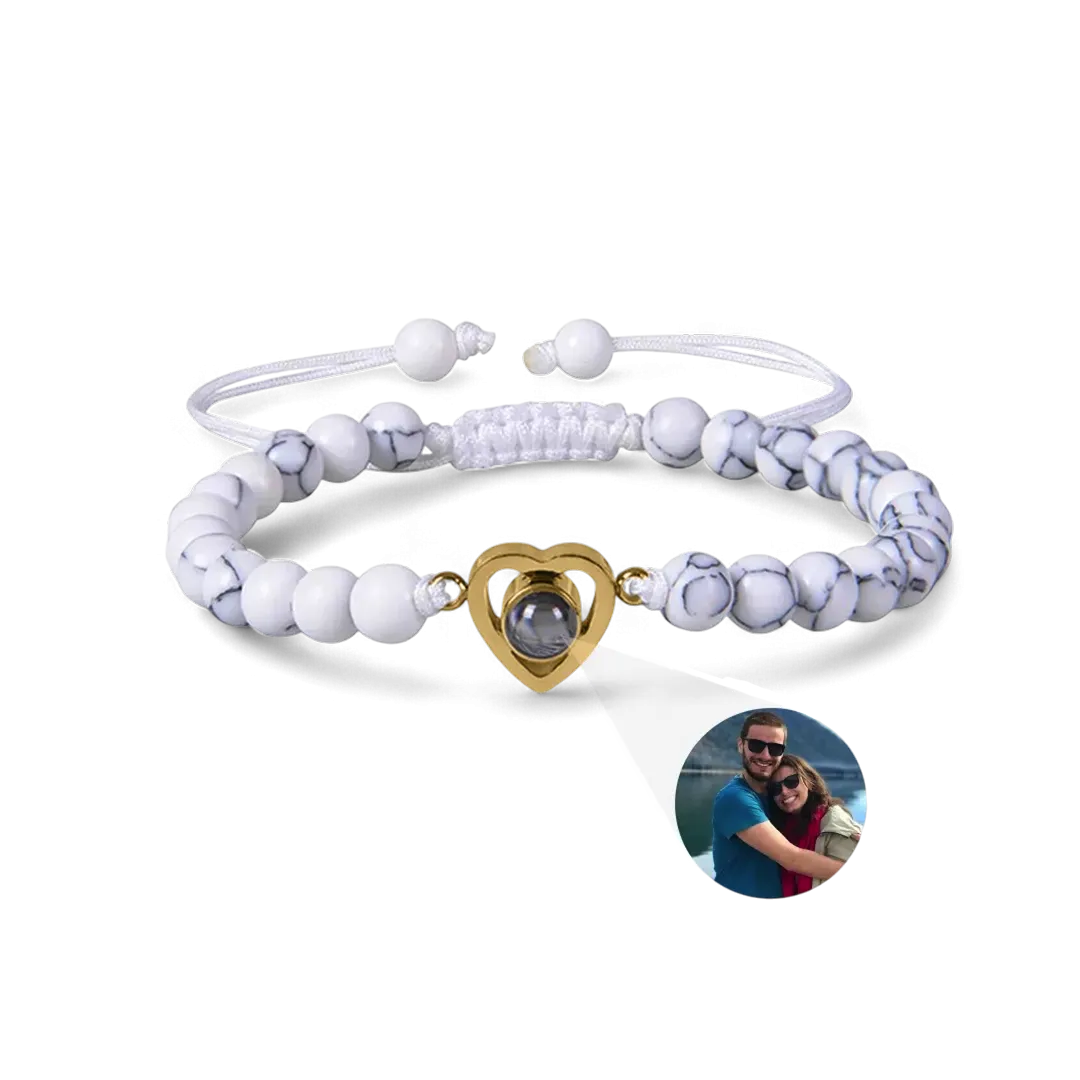 Beaded Heart Photo Bracelet