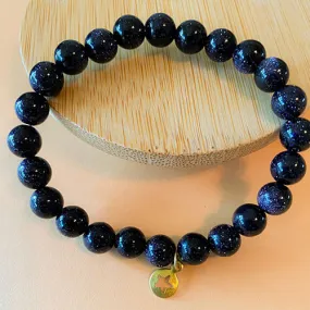 Blue Sandstone Mala Bracelet