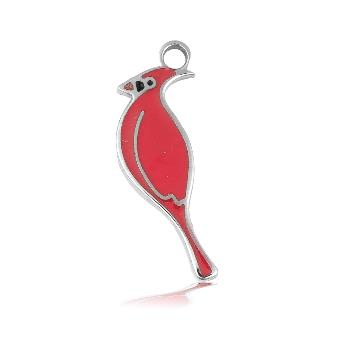 Cardinal Enamel Charm with Blue Opal Jade Charity Bracelet