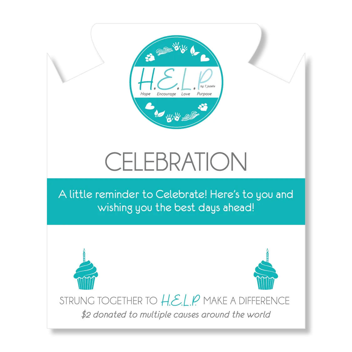 Celebration Charm with Blue Opal Jade Charity Bracelet
