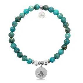 Celebration Charm with Blue Opal Jade Charity Bracelet