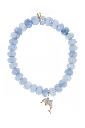 Dolphin Blue African Opal Charm Bracelet