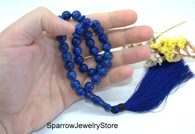 Lapis lazuli pocket mala Lapis lazuli worry beads Energy healing protection bracelet for men Personalized gifts for her mom Meditation gifts