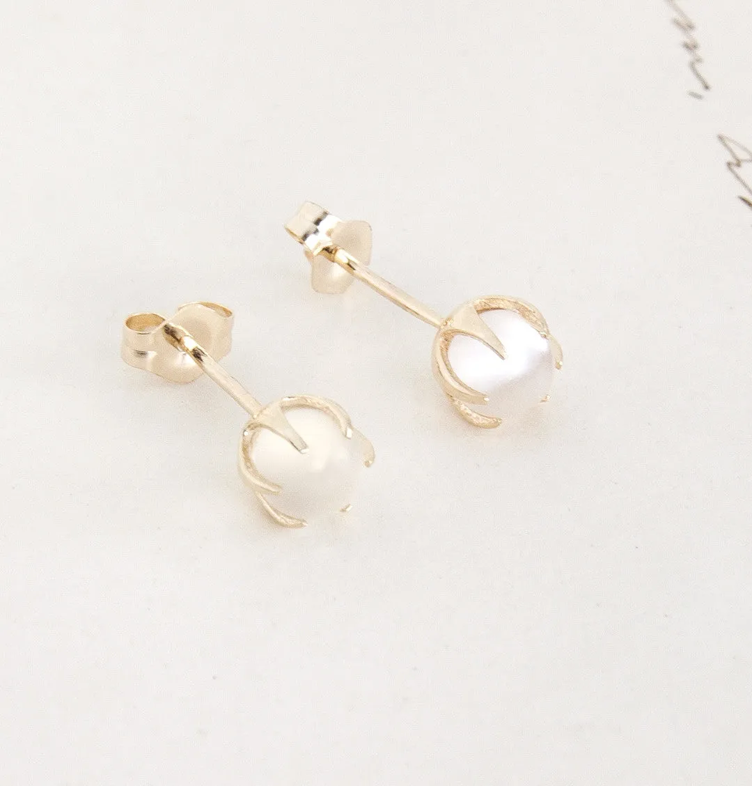 Moonstone Crystal Ball Earrings