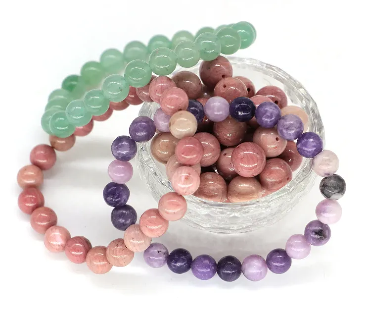 Natural Stone Beads - Bracelet Making Kit - Round Loose Gemstone Beads Lot For Jewelry Making Bracelet and Jewelry 4 mm 6 mm 8 mm 10mm DIY
