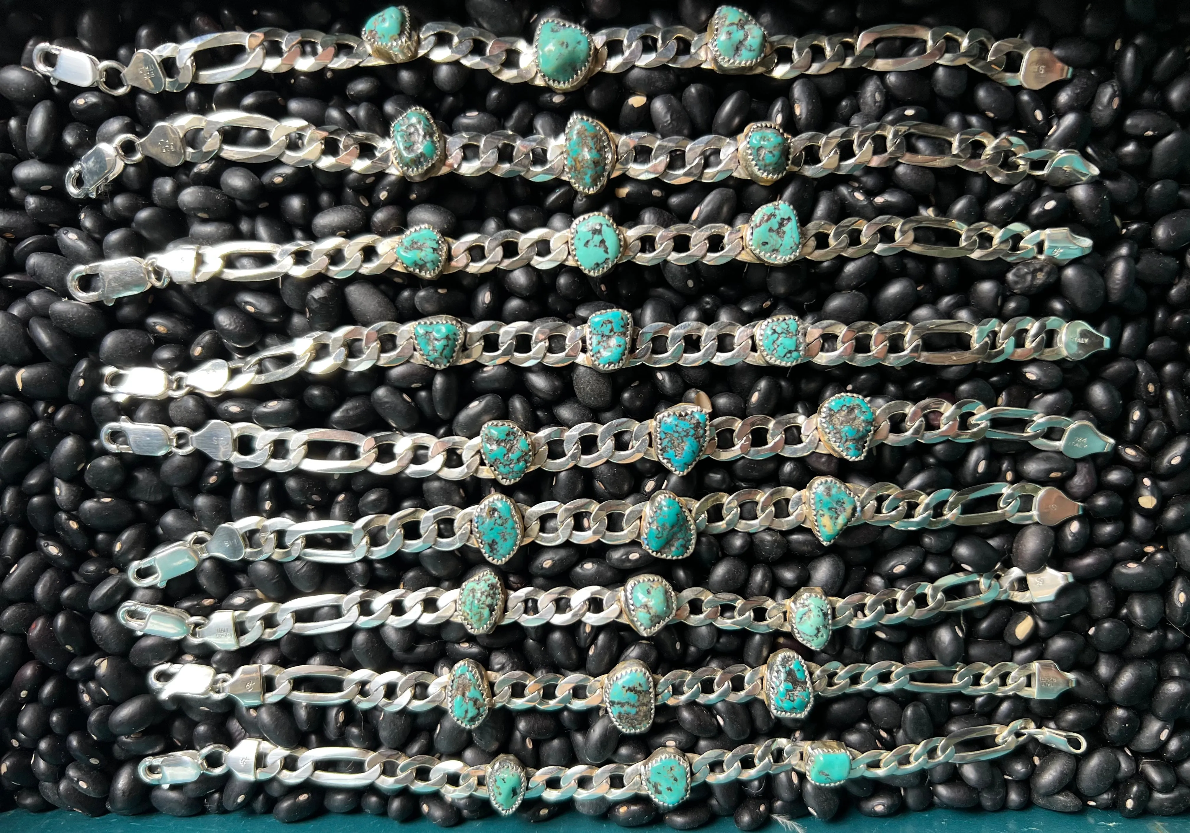 Nugget Curb or Figaro Chain Bracelet