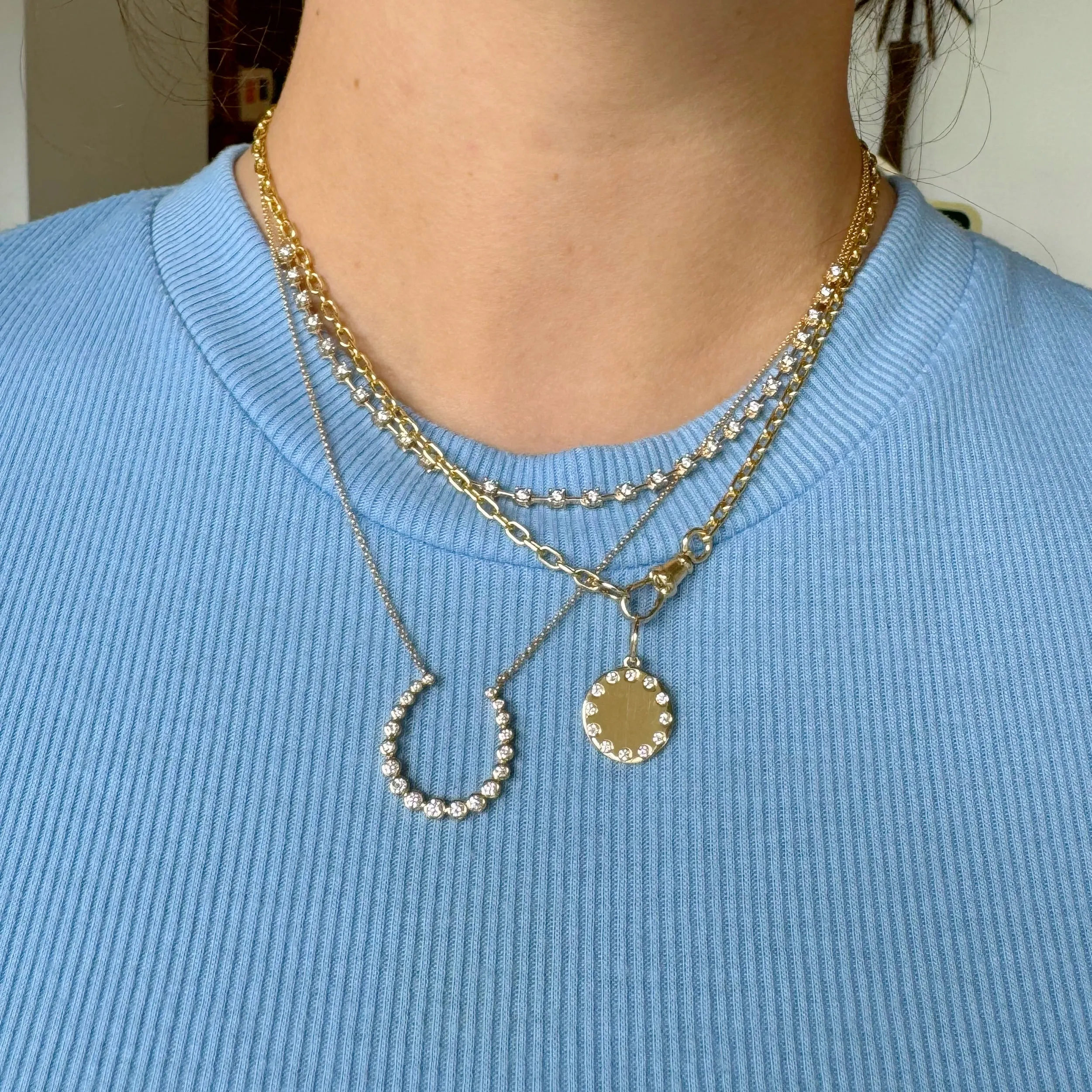 Solid Oval Link Gold Watch Chain Necklace