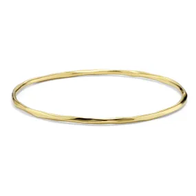 Thin Faceted Bangle in 18K Gold