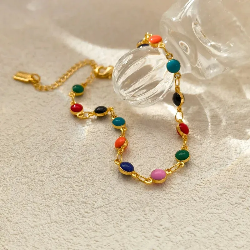 VAIGE Colorful Beaded Jewelry Set with Necklace and Bracelet
