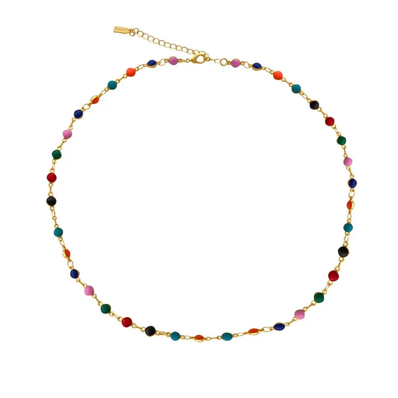 VAIGE Colorful Beaded Jewelry Set with Necklace and Bracelet