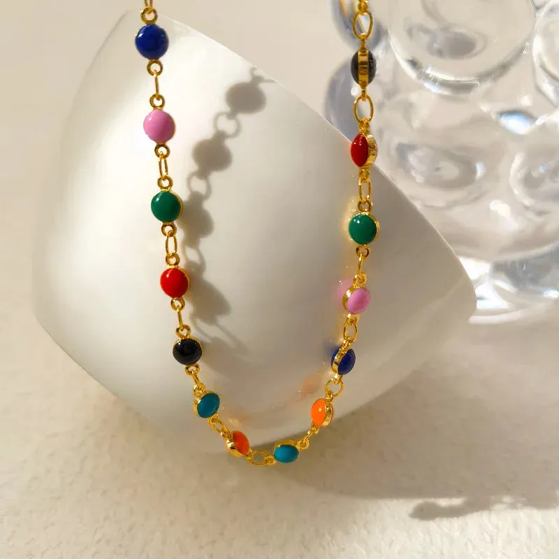 VAIGE Colorful Beaded Jewelry Set with Necklace and Bracelet