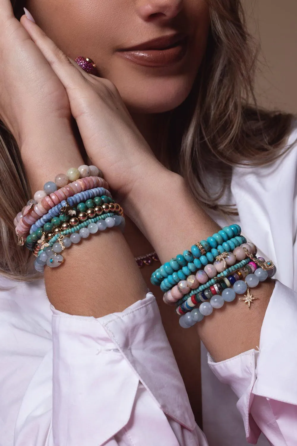 XO Pink Opal Charm Bracelet