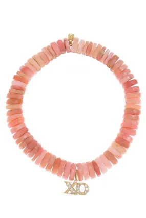 XO Pink Opal Charm Bracelet